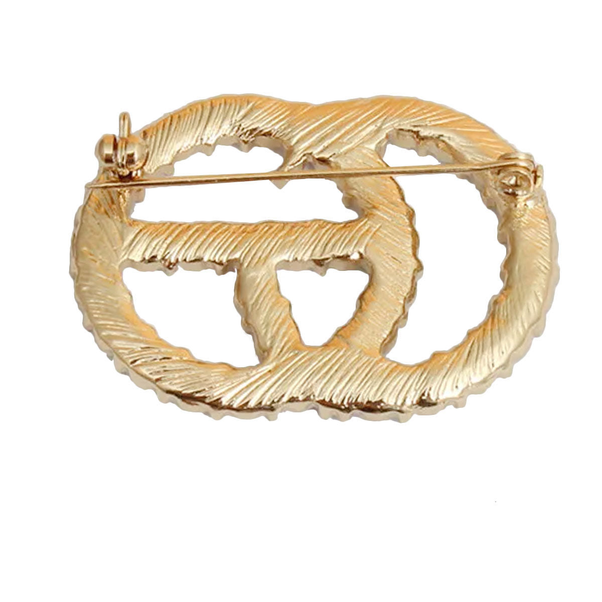 Designer Gold Crystal Brooch