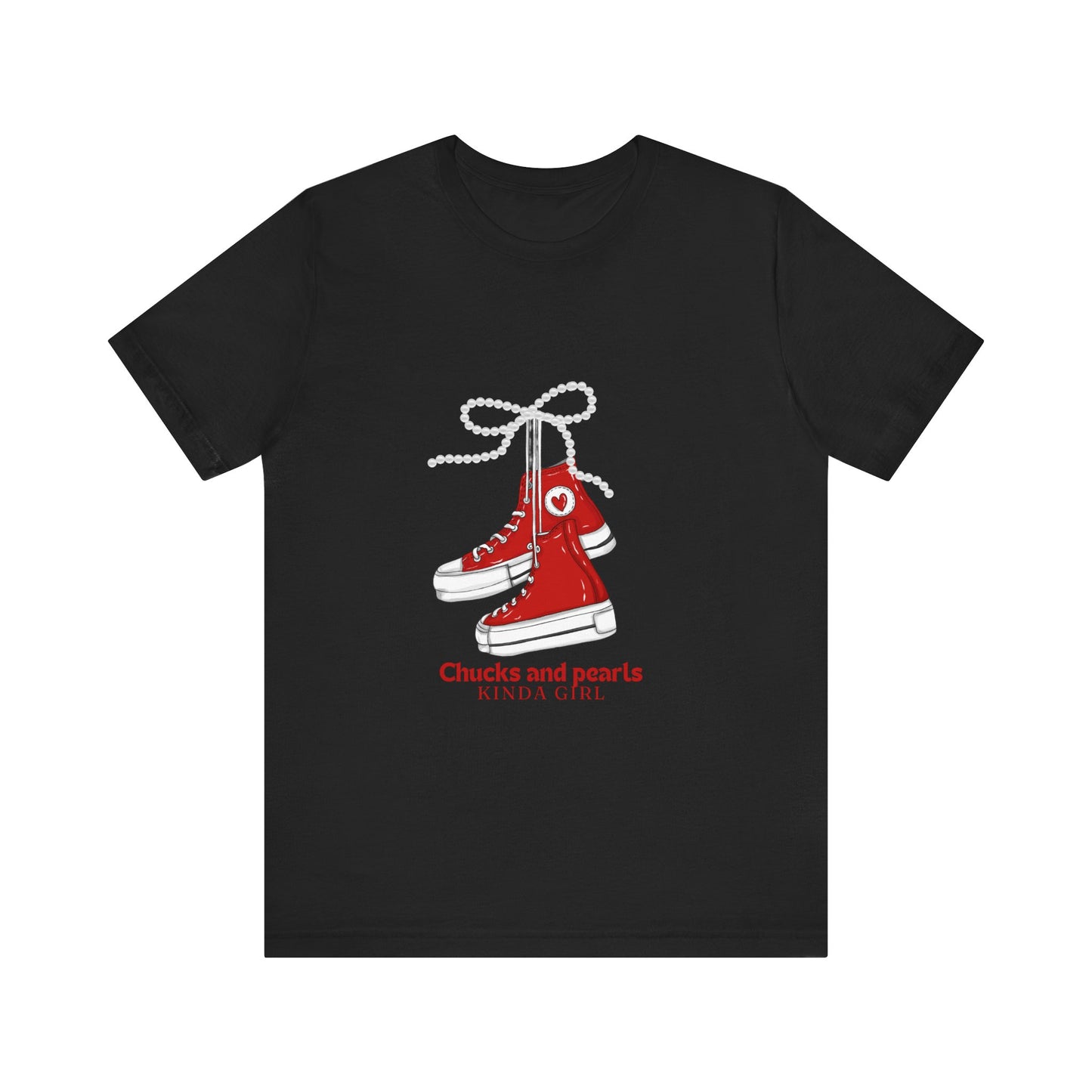 Chucks and Pearls Black Tee