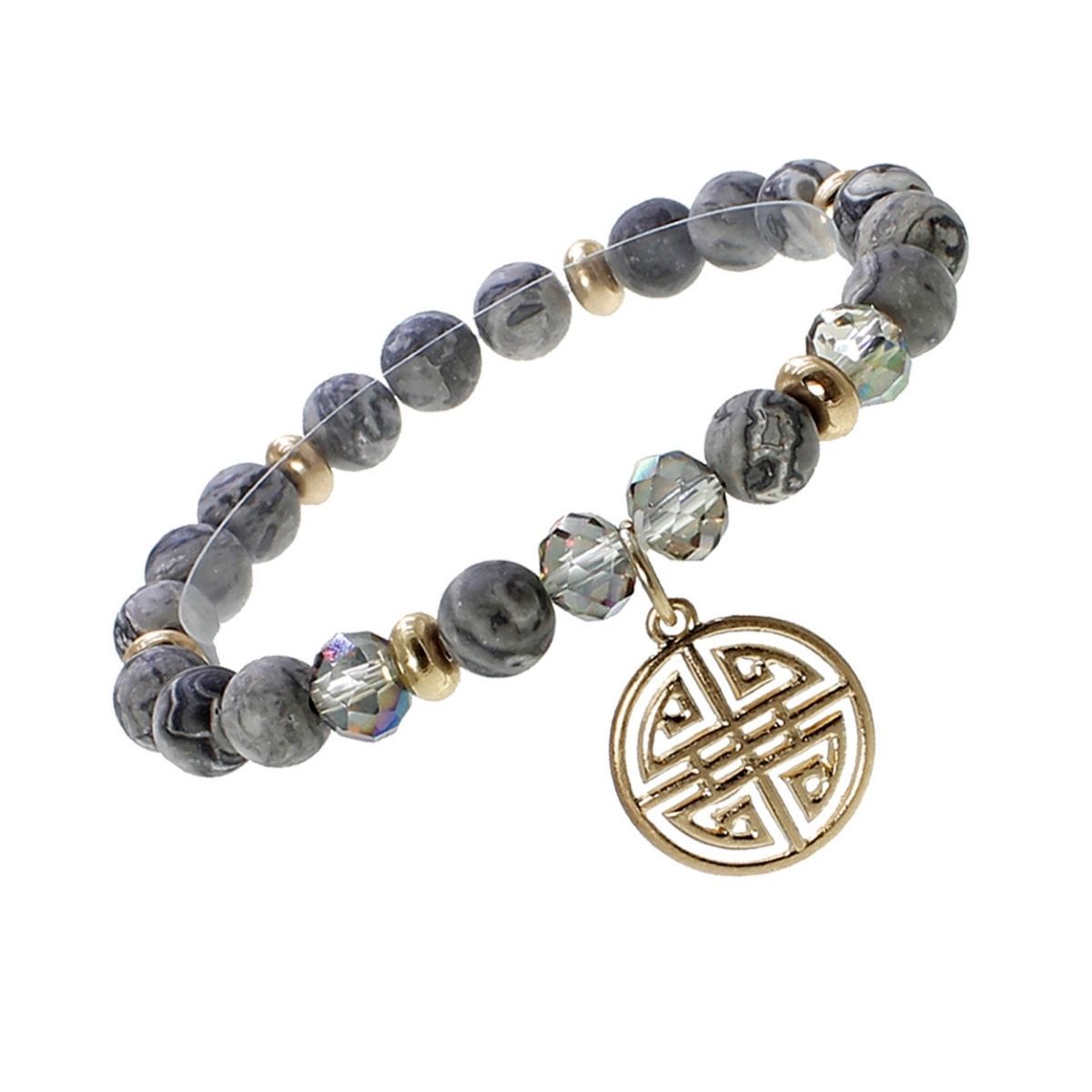 Four Blessings Gray Natural Stone Bracelet