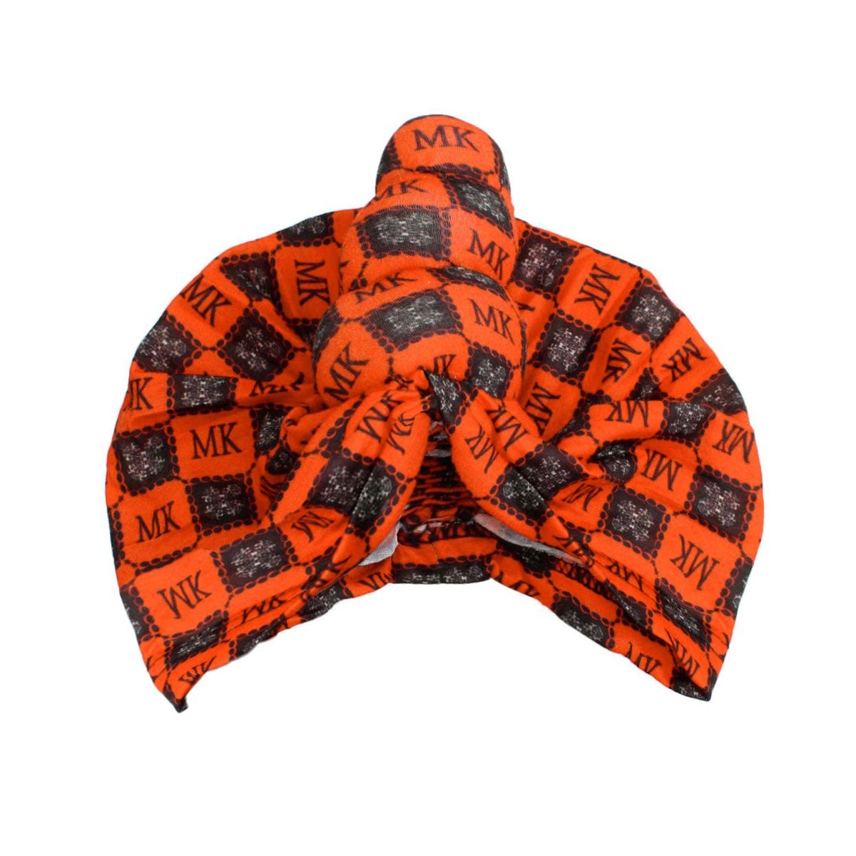 Orange MK Tall Twist Knot Turban