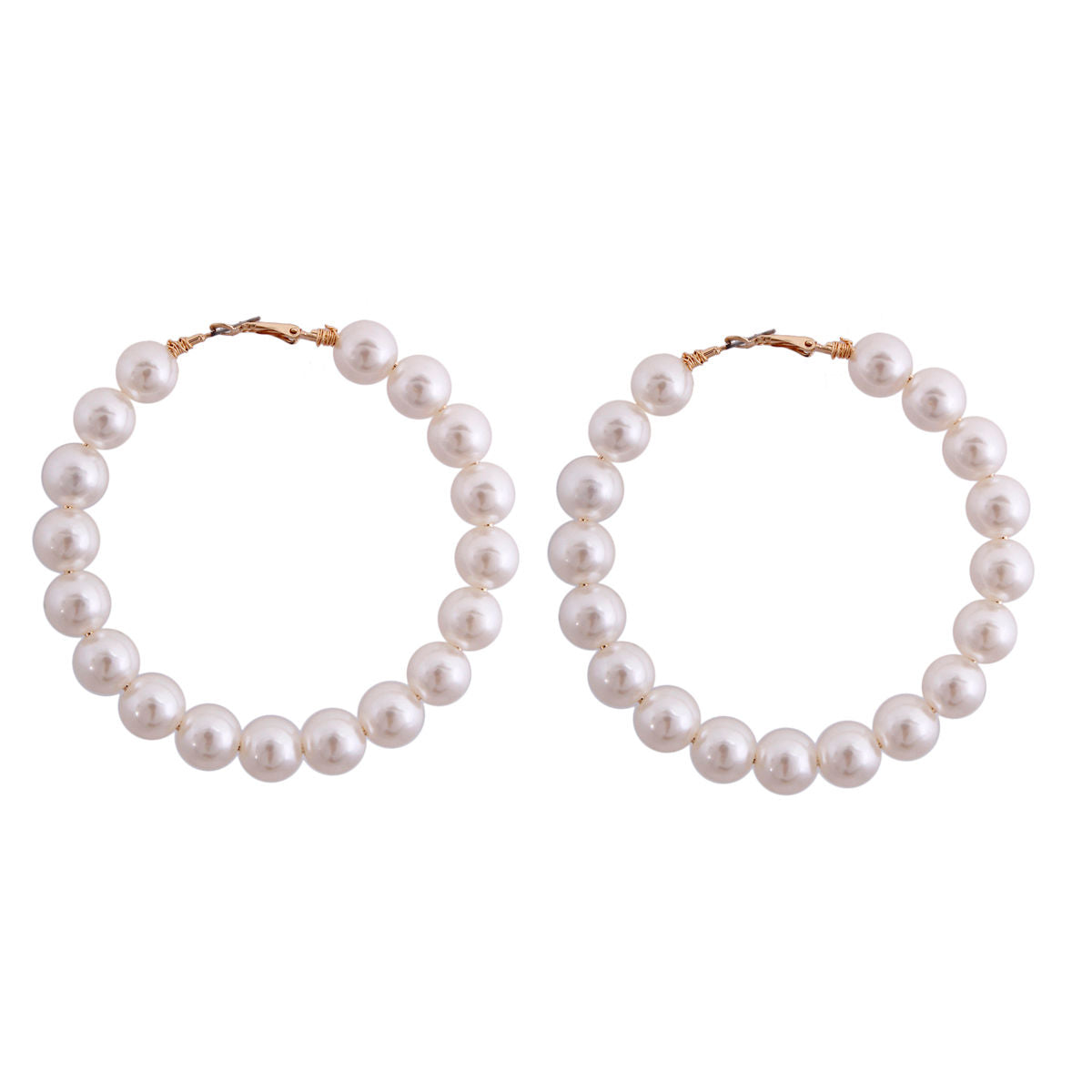 Cream Pearl Hoop Earrings