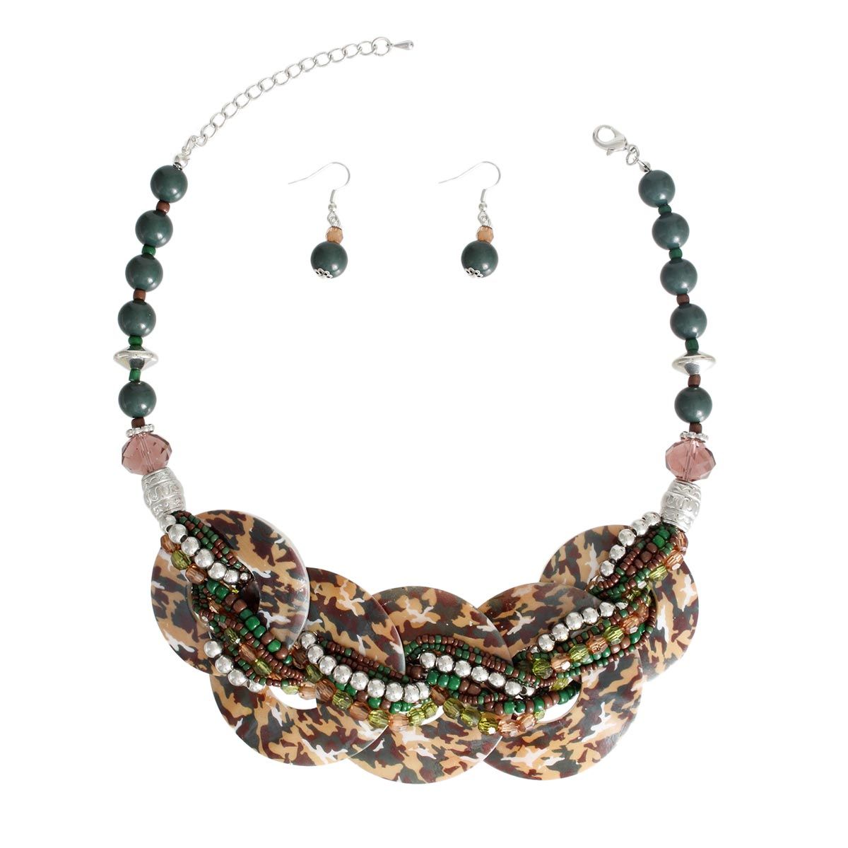 Camouflage Disc Necklace