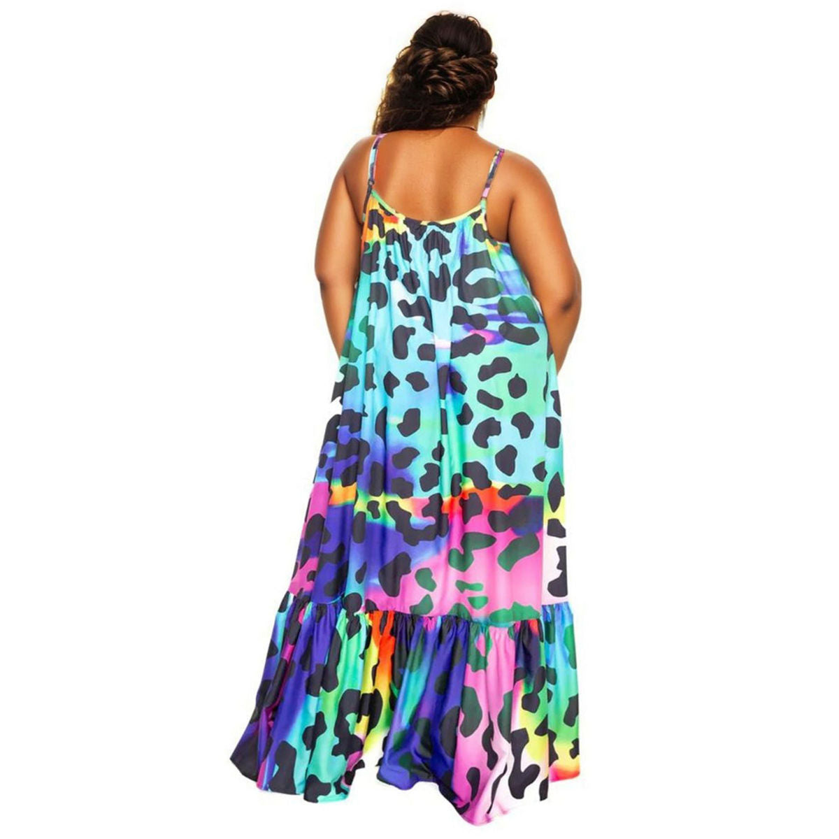 1XL Rainbow Leopard Dress