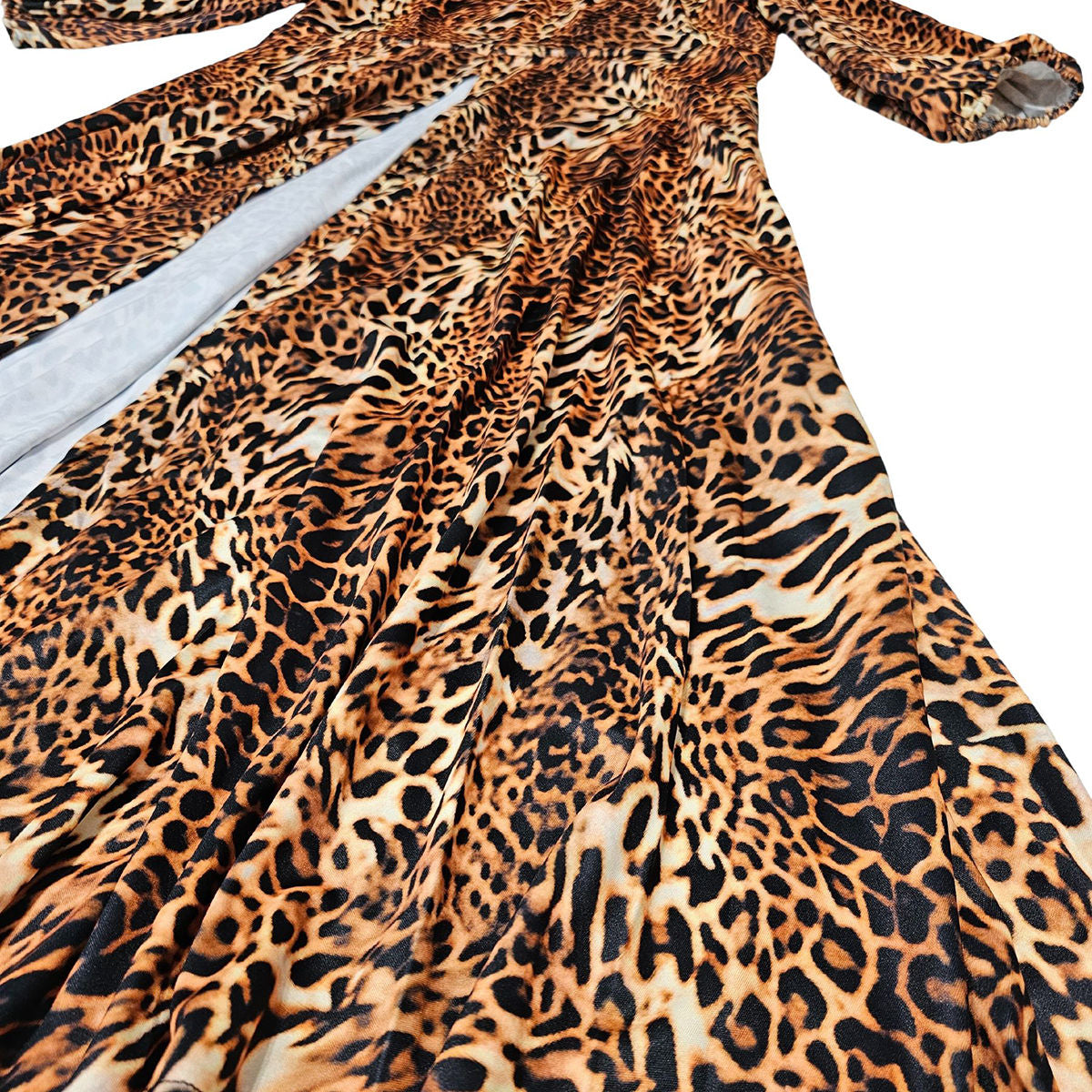 1XL Leopard Split Maxi Dress