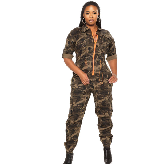 1XL Camo Zip Jumpsuit