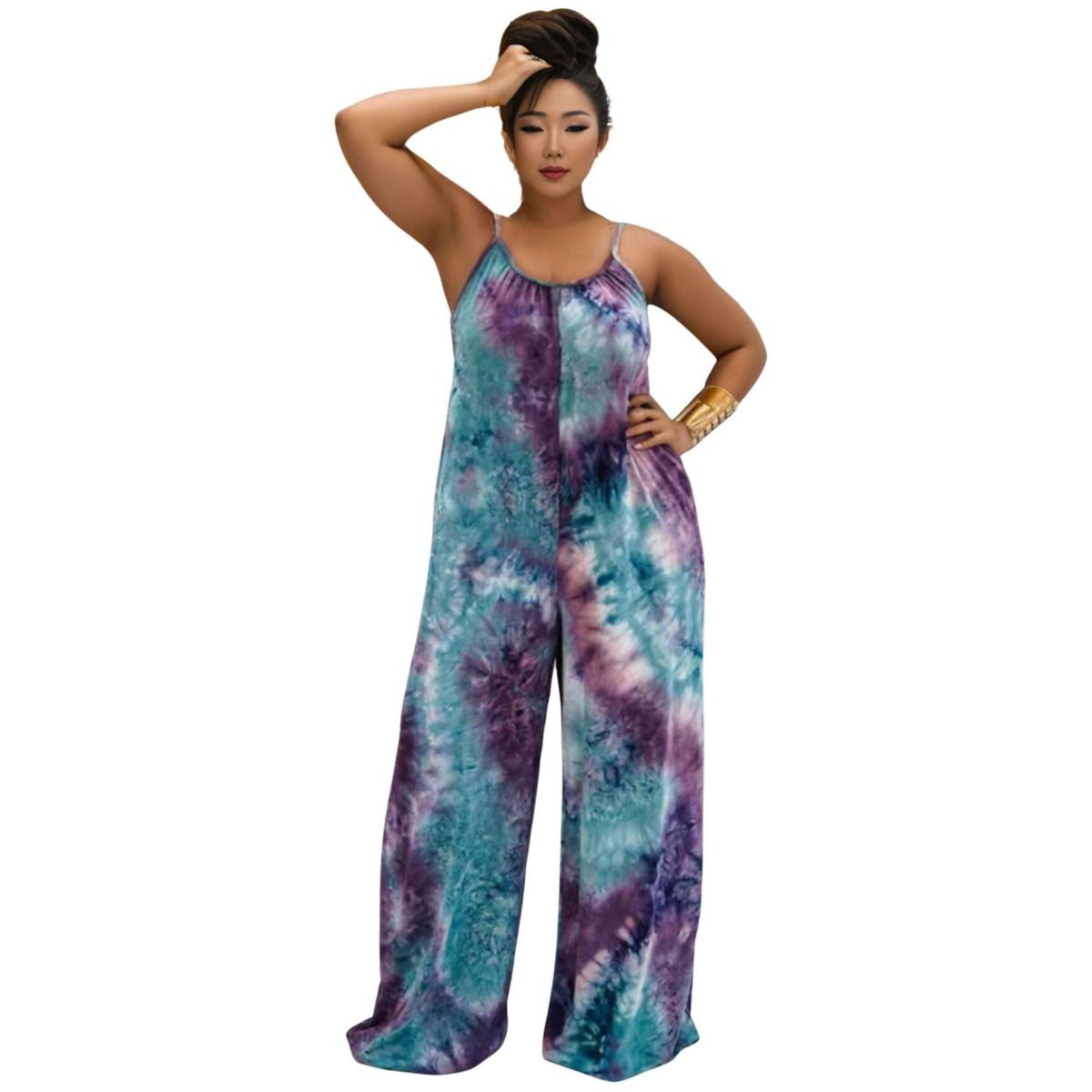 2XL Purple Tie Dye Jumpsuit