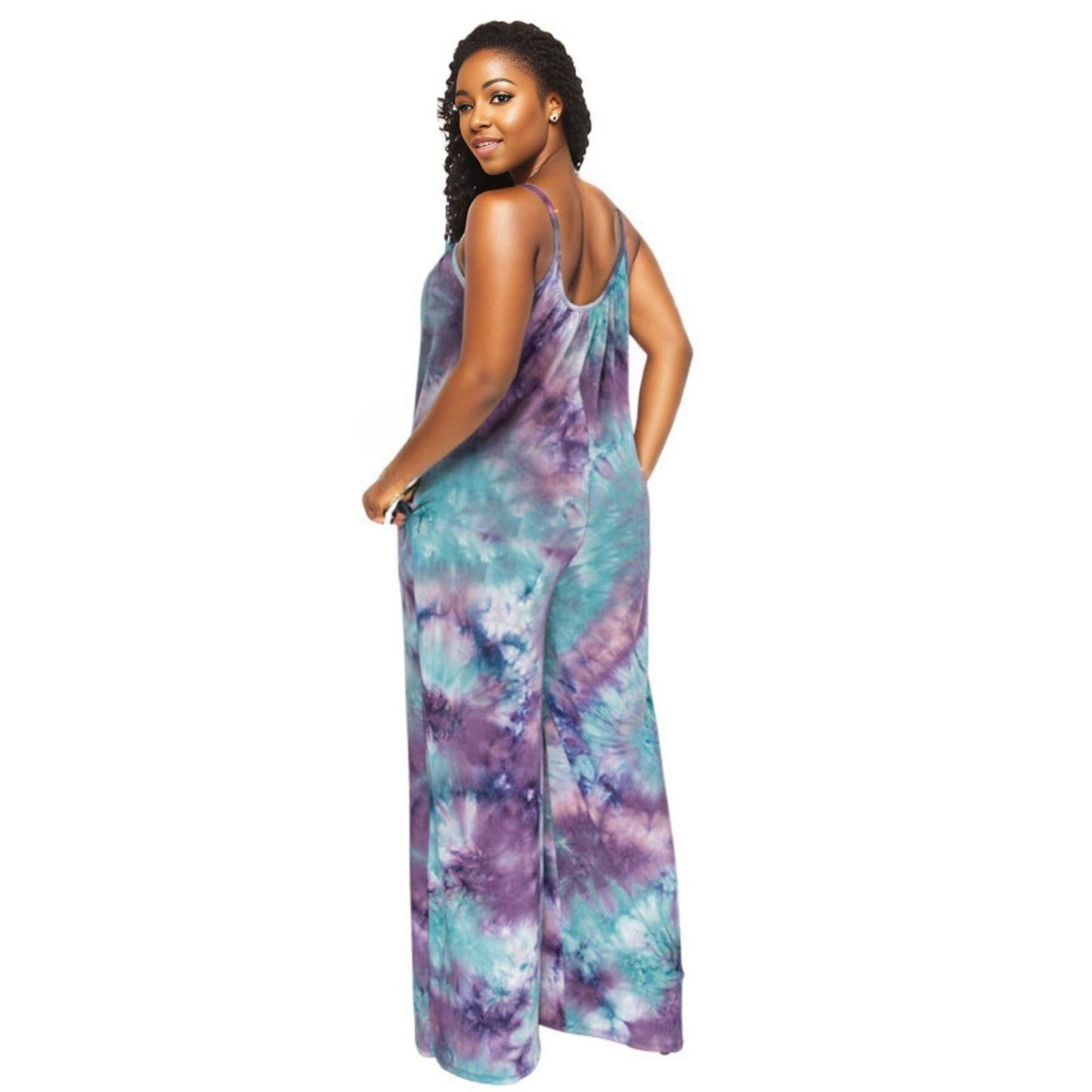 1XL Purple Tie Dye Jumpsuit