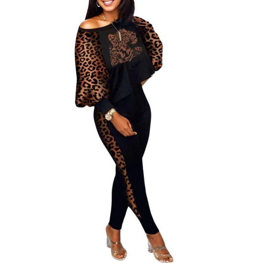 1XL Cheetah Top Pants Set