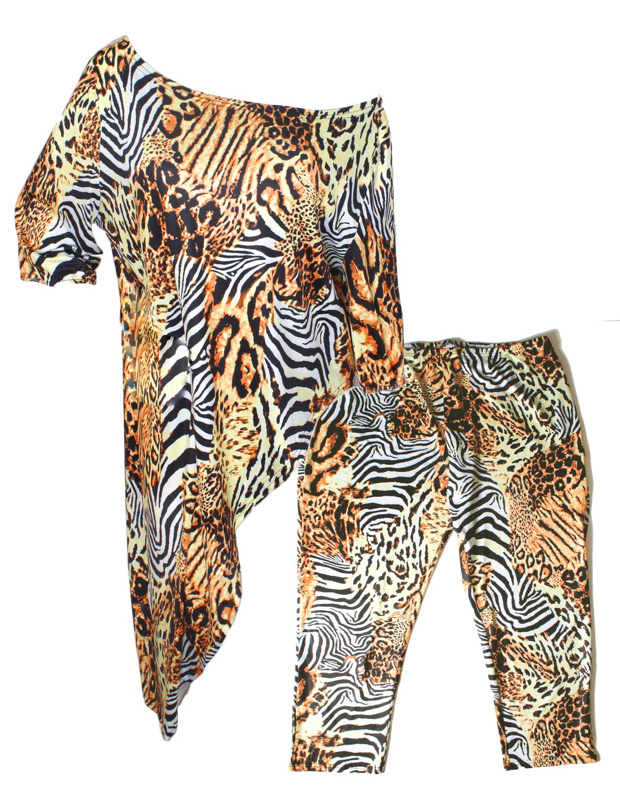 3XL Animal Print Tunic Set