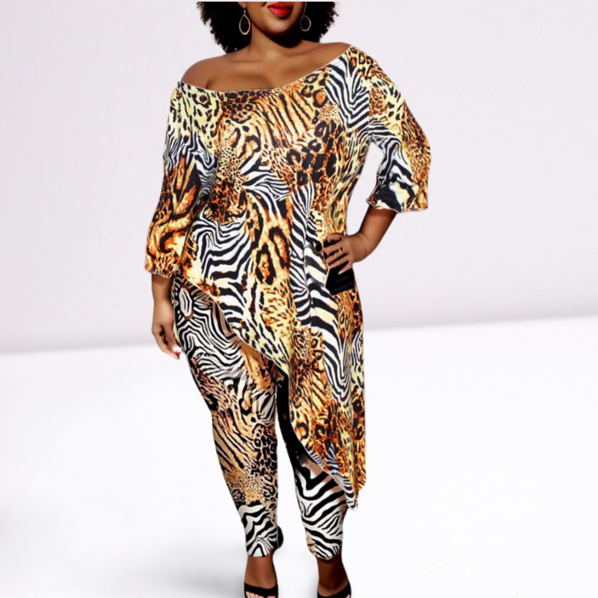 2XL Animal Print Tunic Set