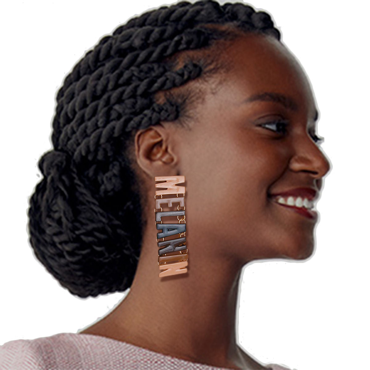 Melanin Letter Drop Earrings