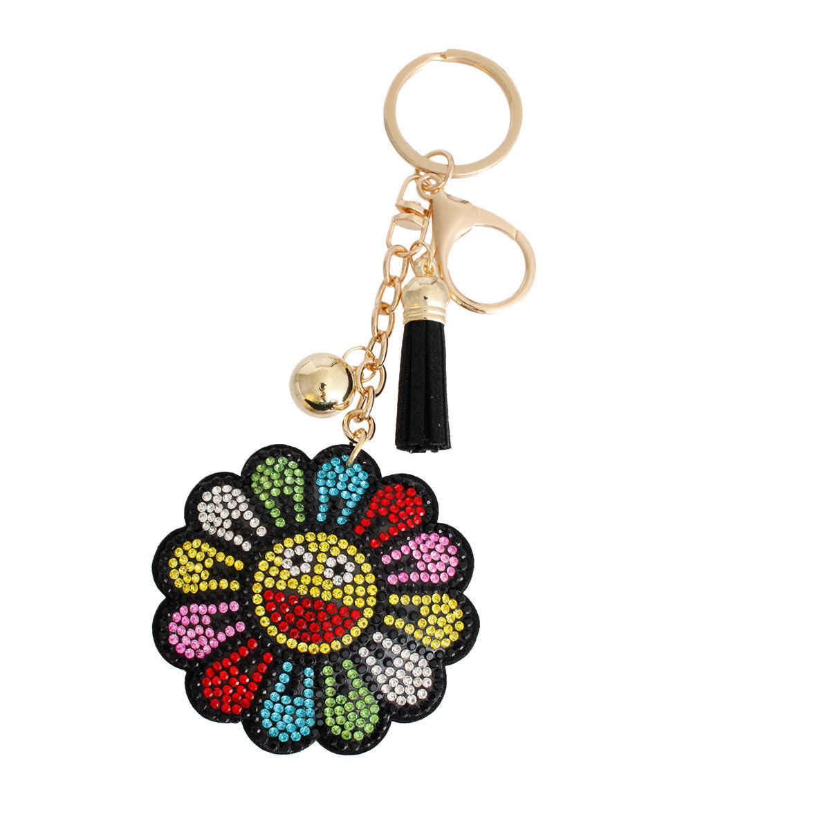 Smiley Face Flower Keychain