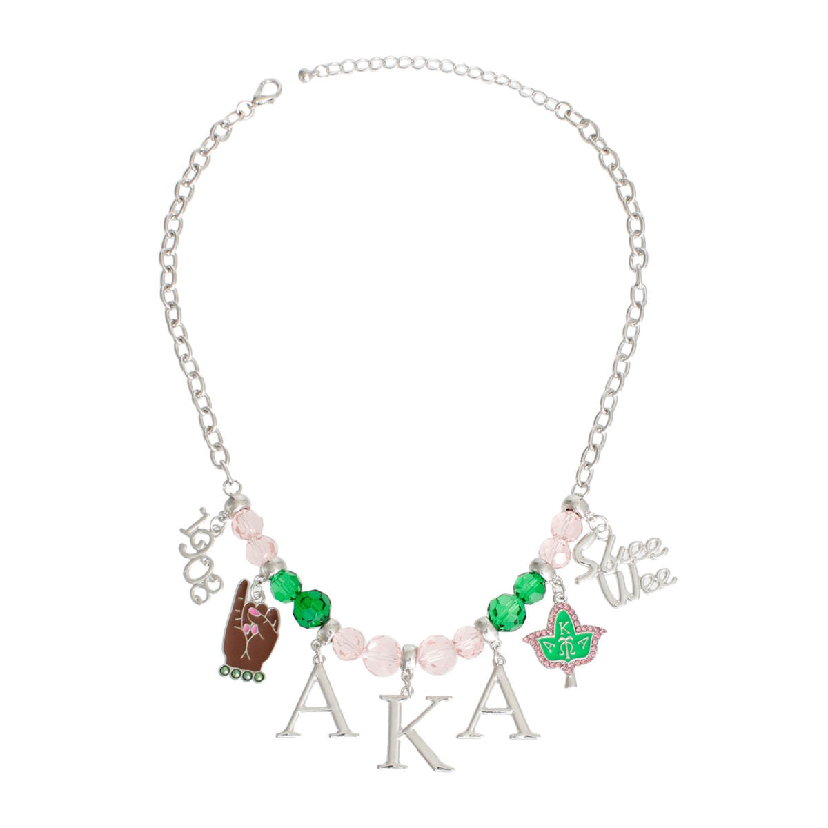 Pink Green Bead AKA Necklace