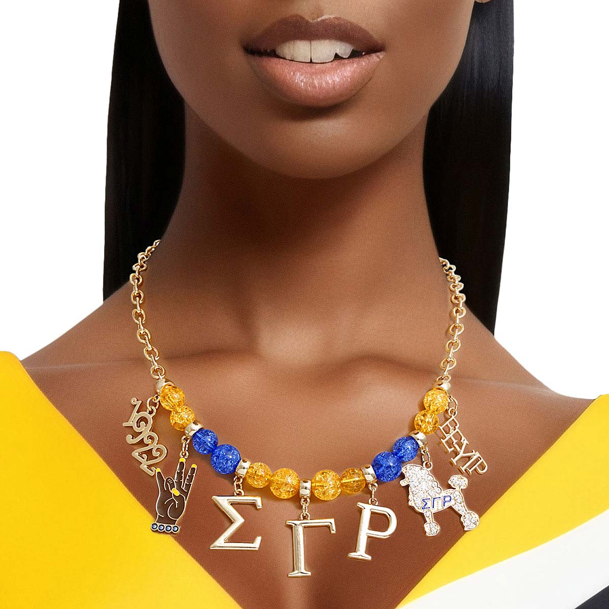 Blue Bead Sigma Necklace