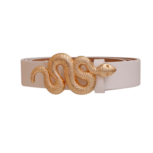 White and Gold Snake Designer Belt