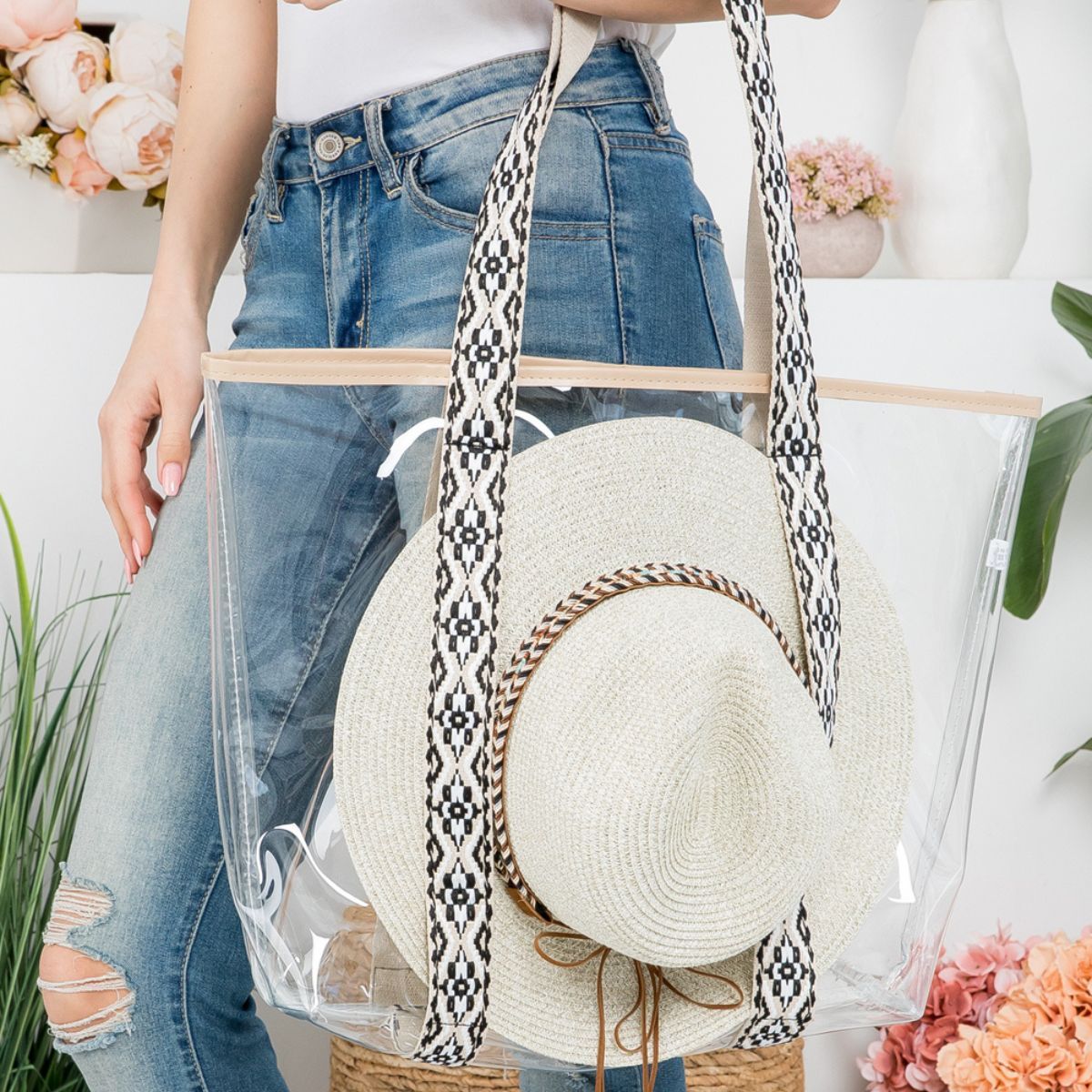 Clear Hat Carrying Tote Bag