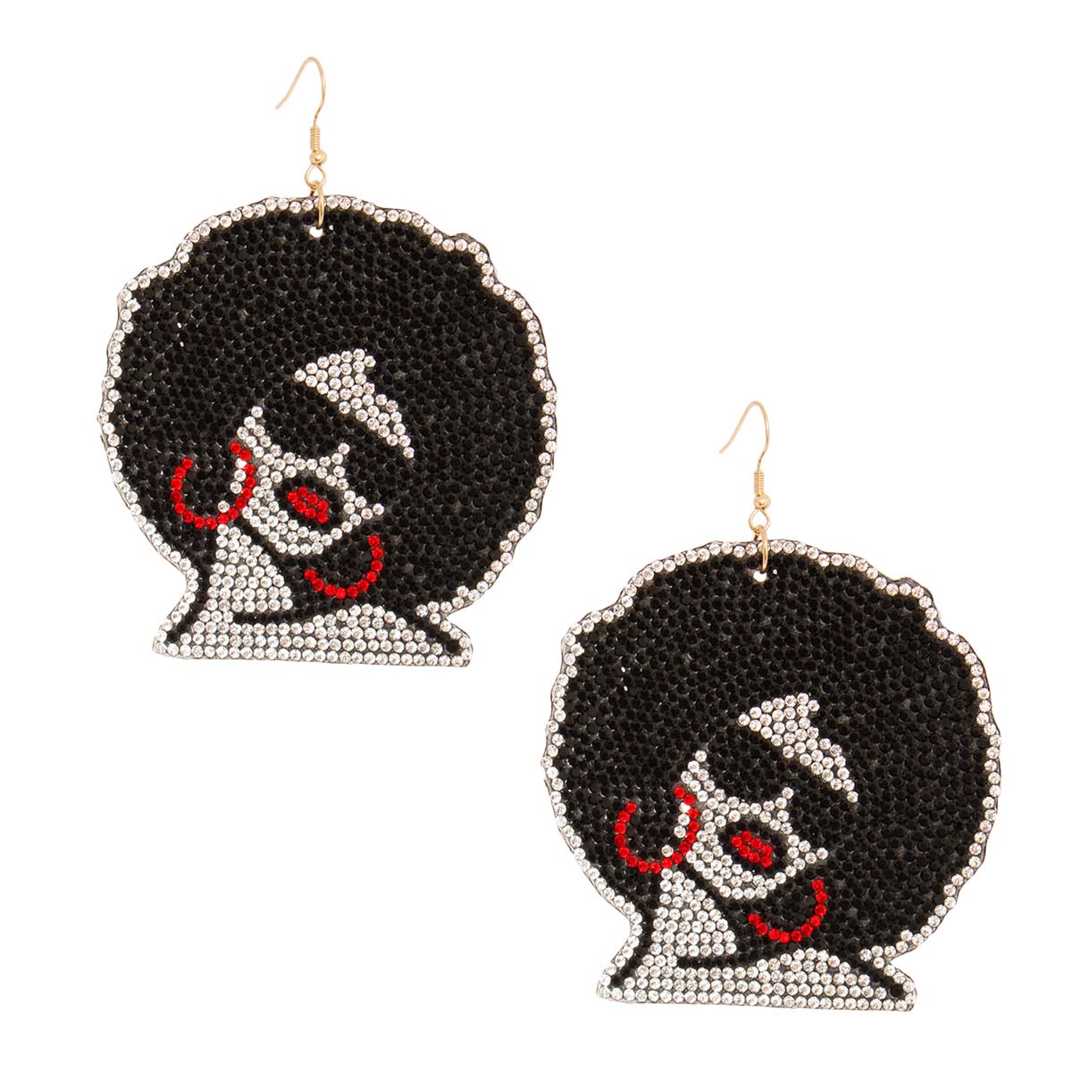 Black Afro Woman Earrings