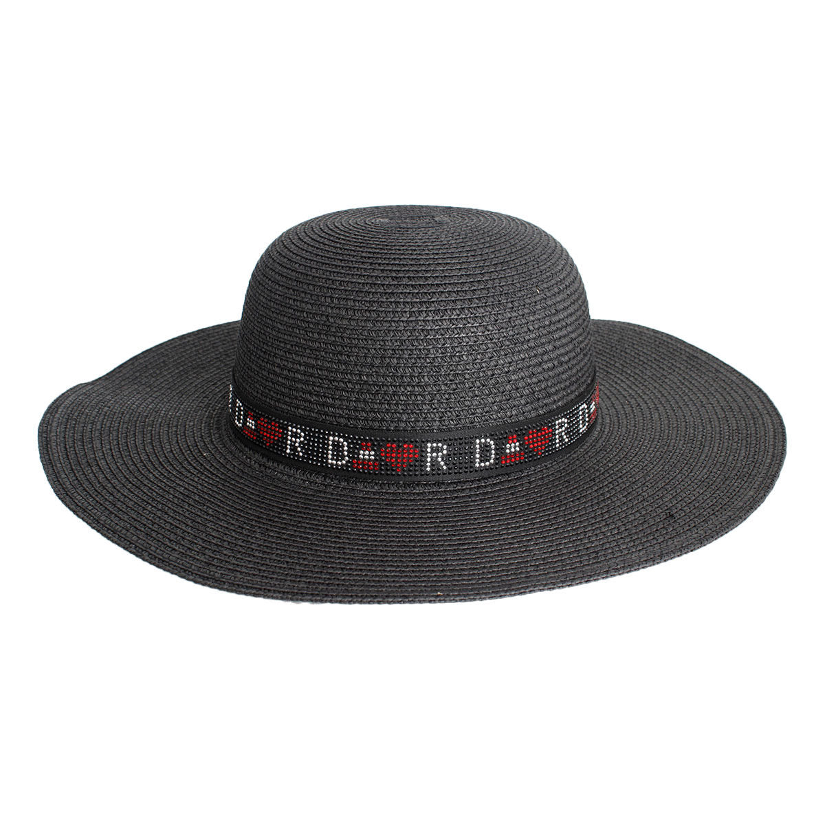 Black Designer D Panama Hat