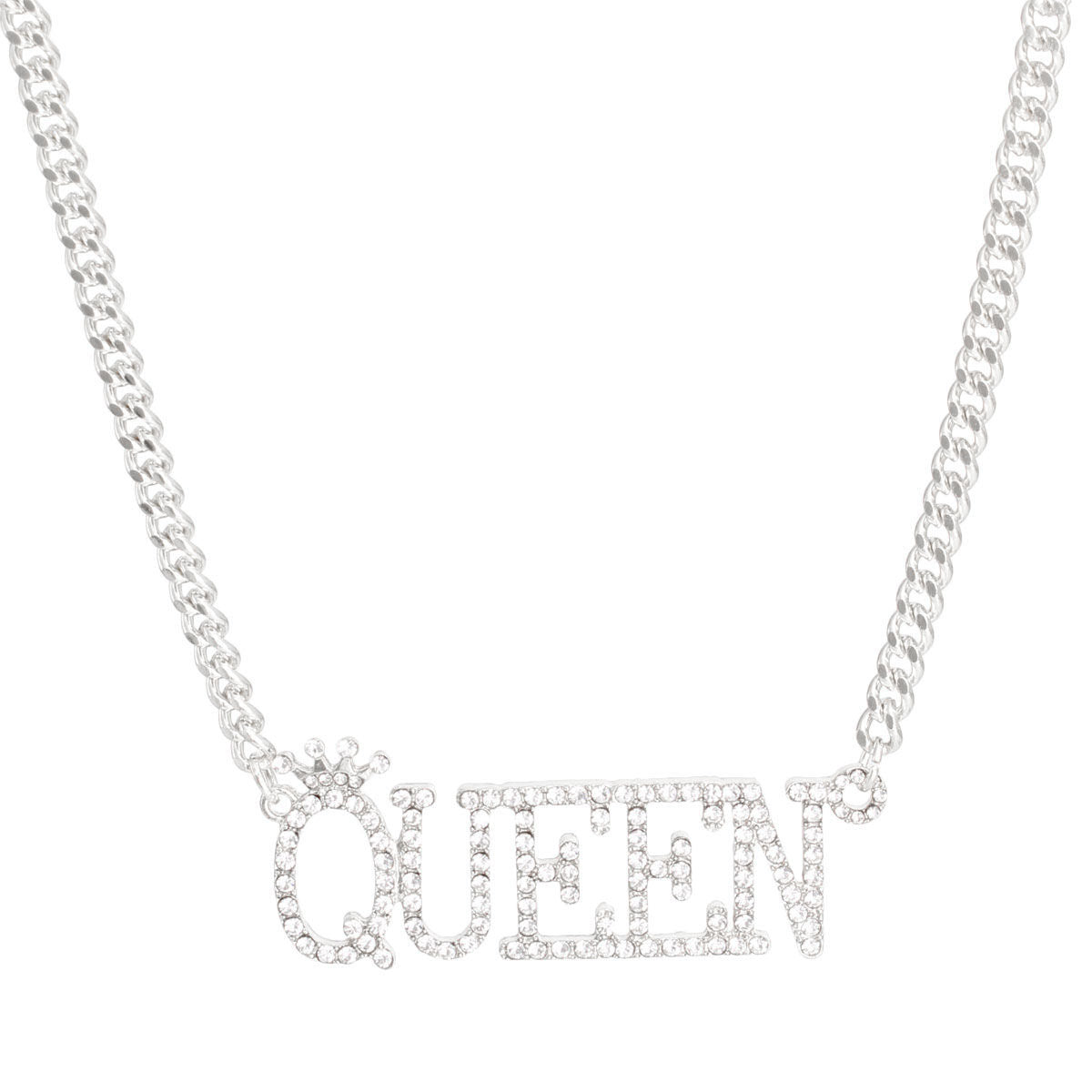 Silver Iced Queen Necklace