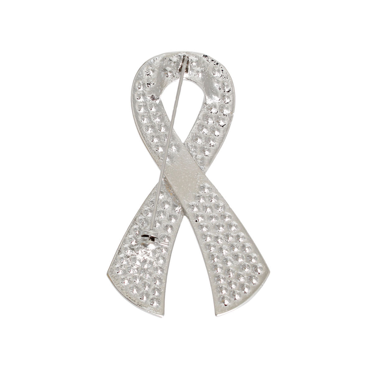 Silver Pink Ribbon Brooch