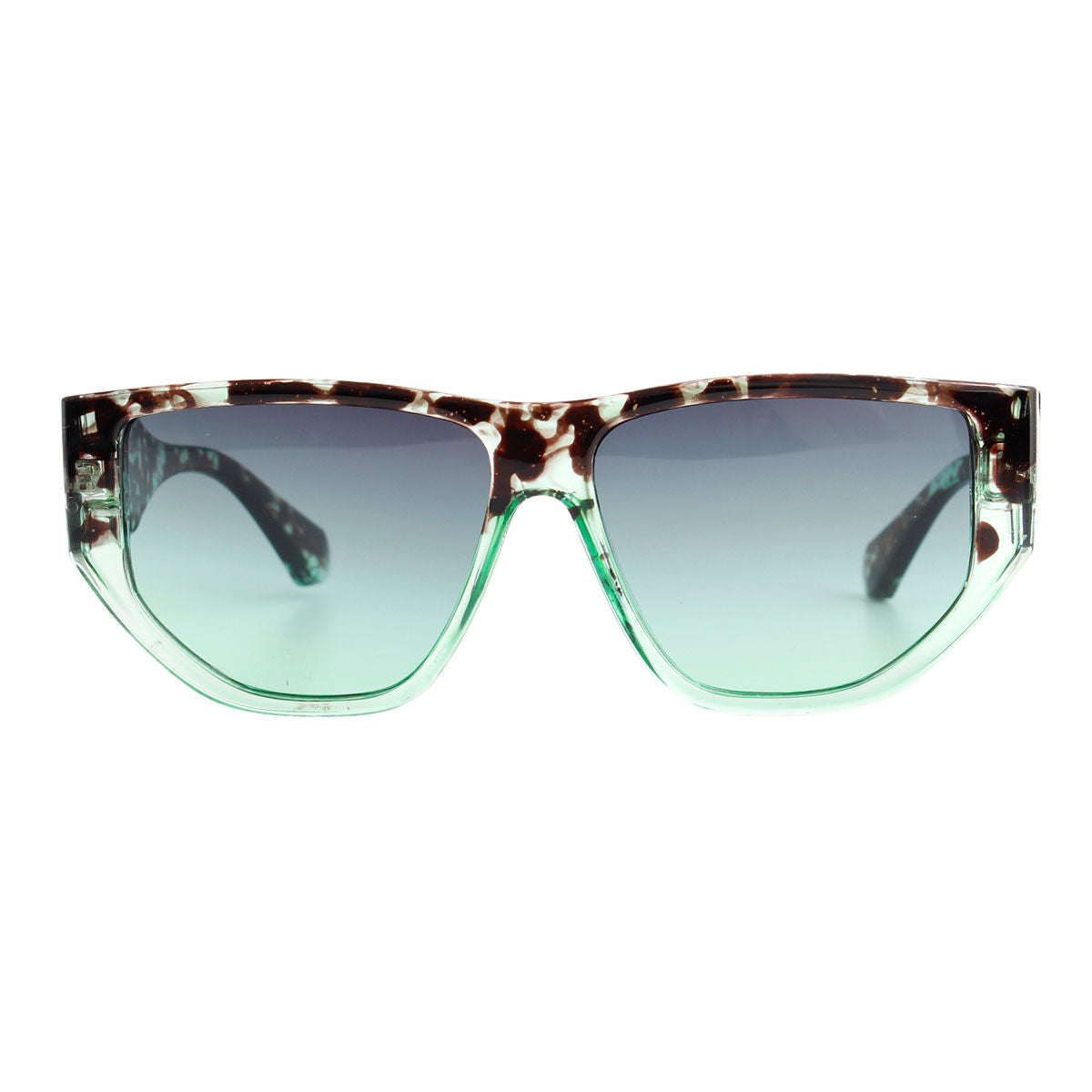 Green Tortoise Geometric Sunglasses