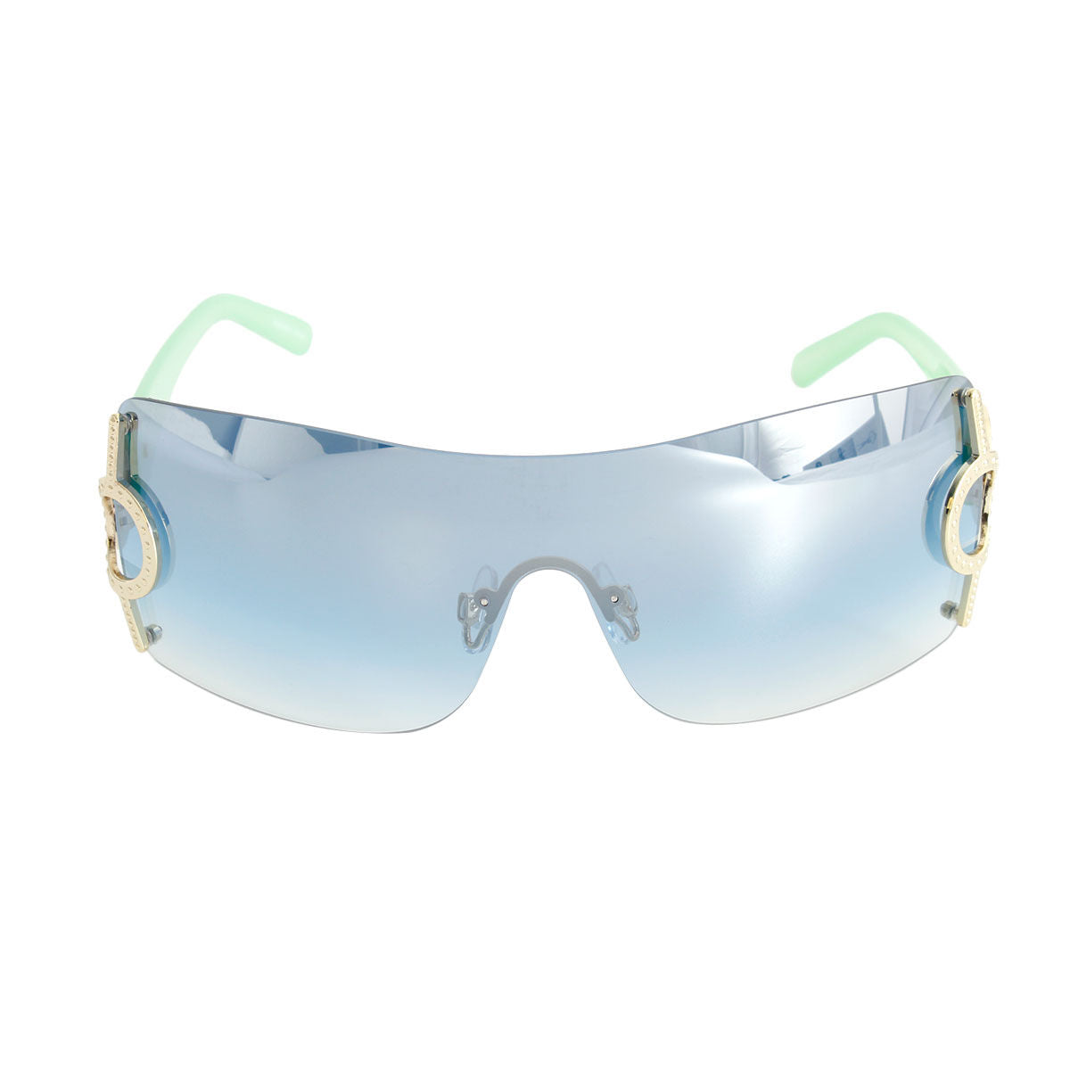 Blue Gold Circle Sunglasses