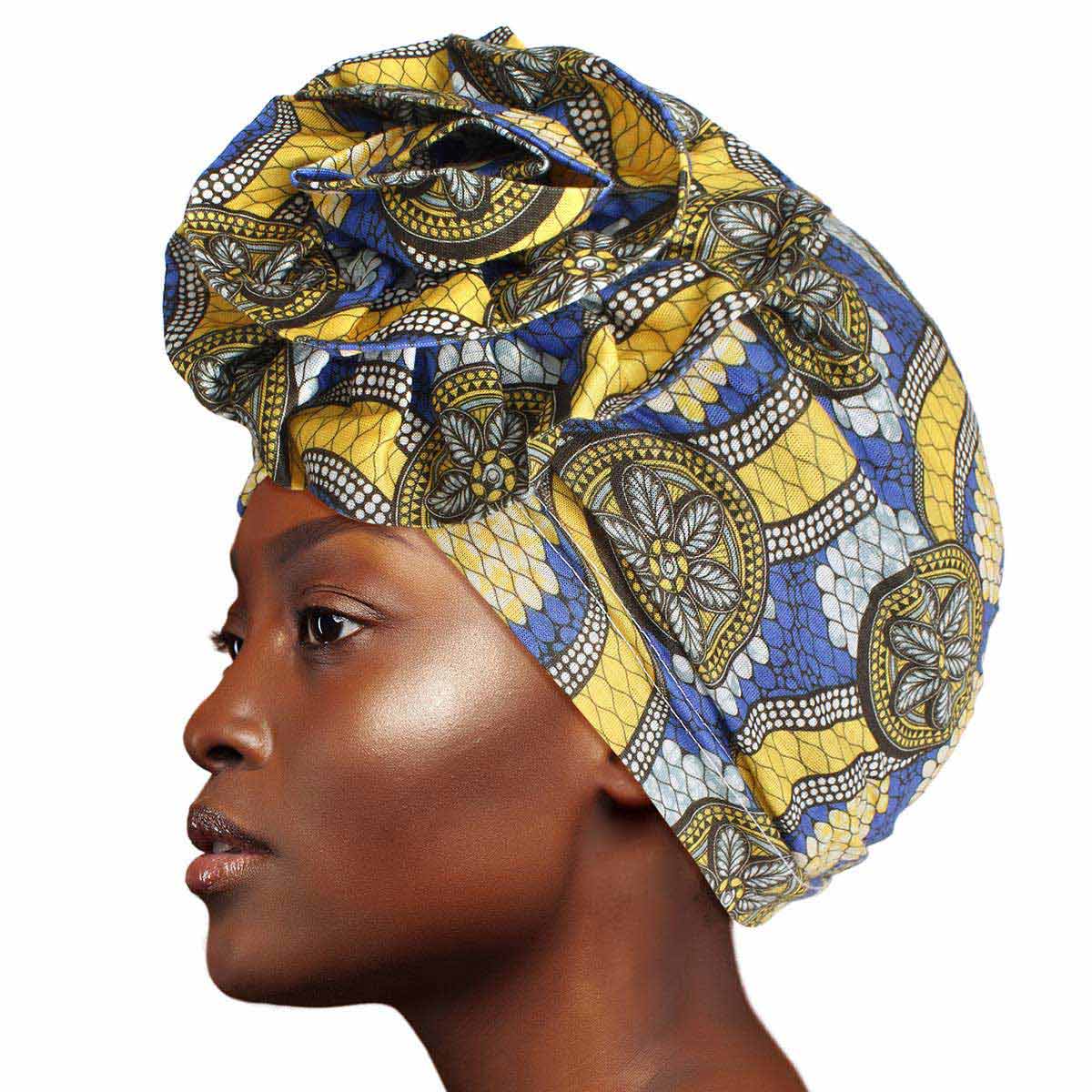 Yellow Tribal Flower Knot Turban