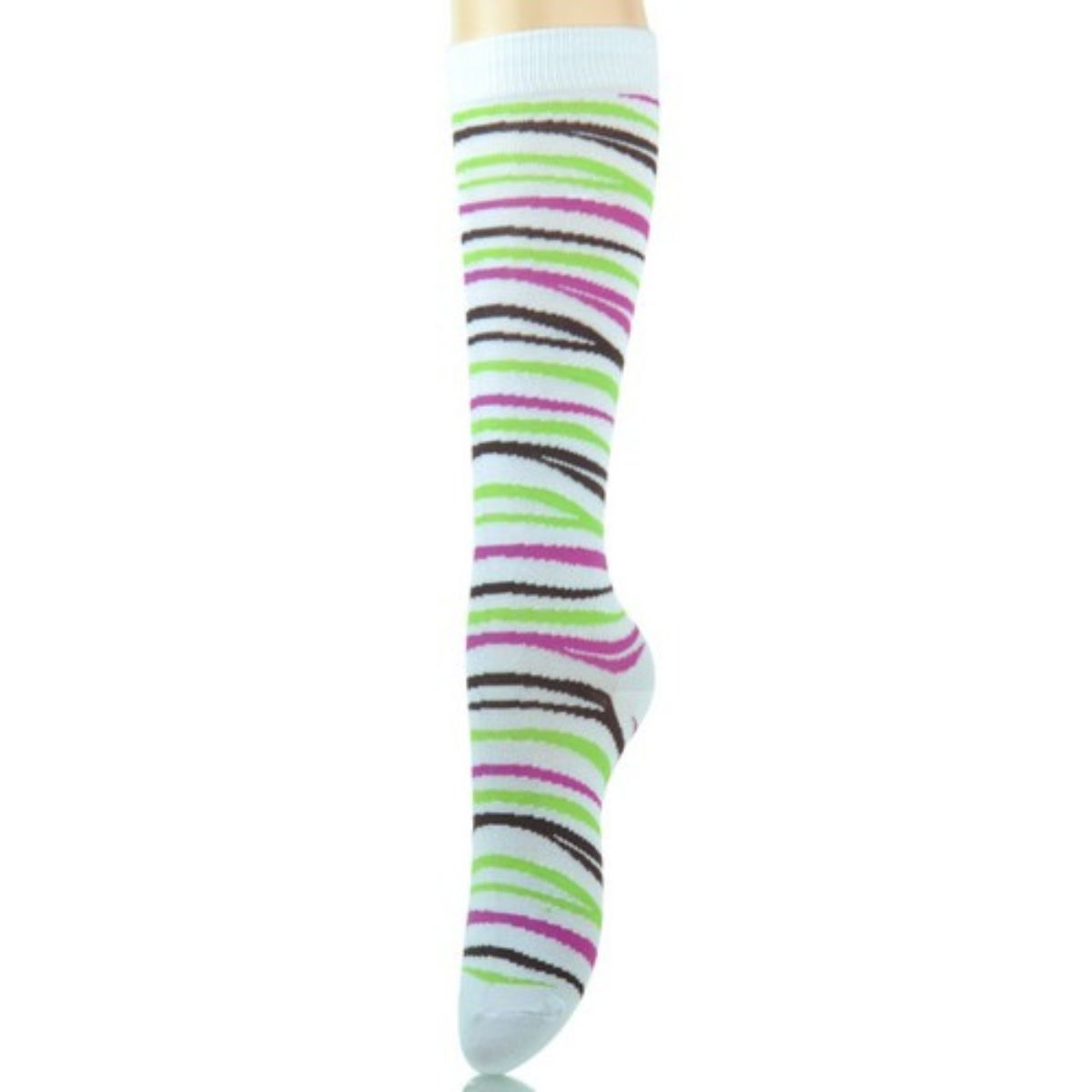 White Tiger Stripe Knee High Socks