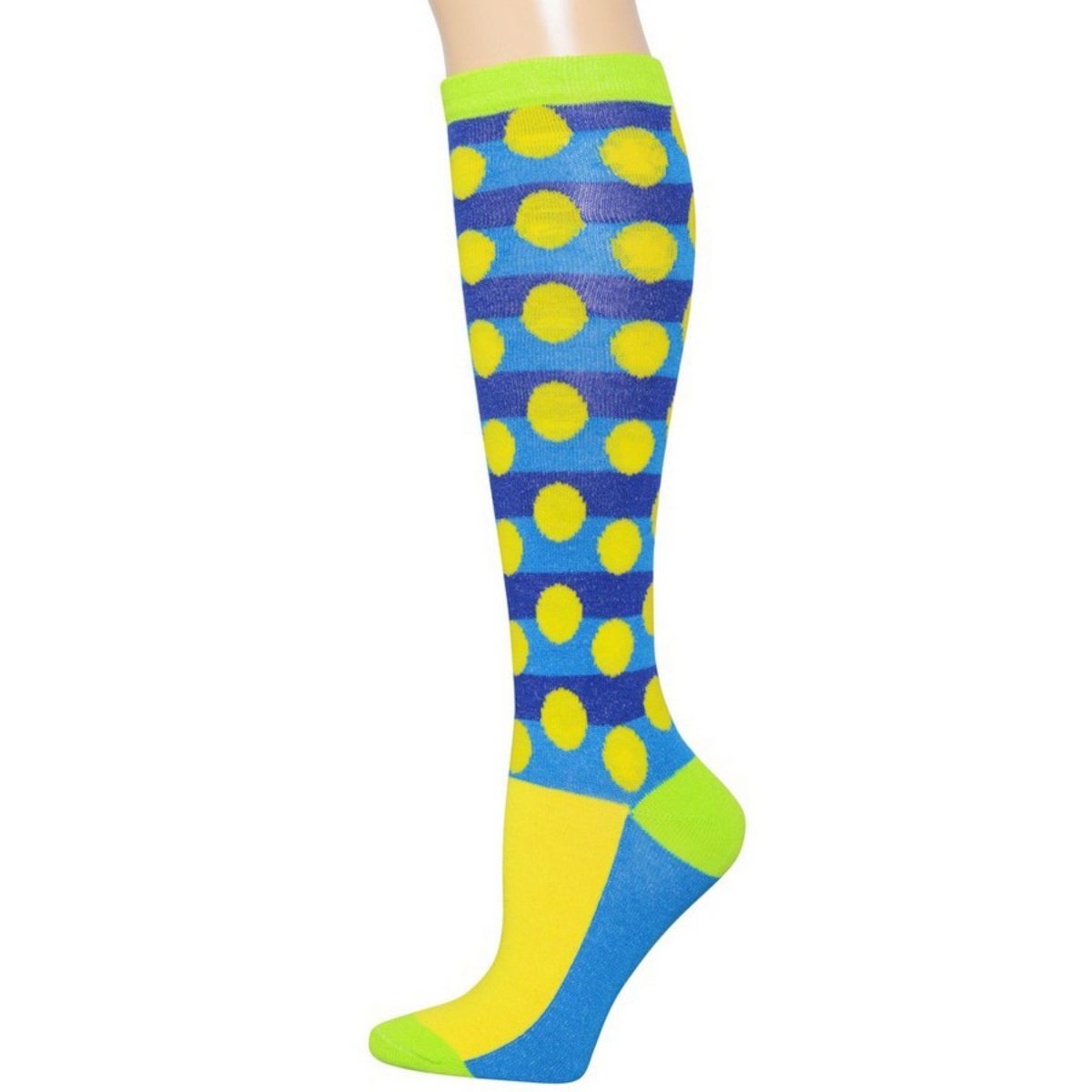 Women's Knee High Socks Blue Polka Dot