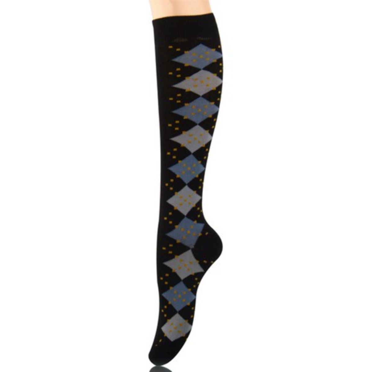 Socks Knee High Black Diamond for Women