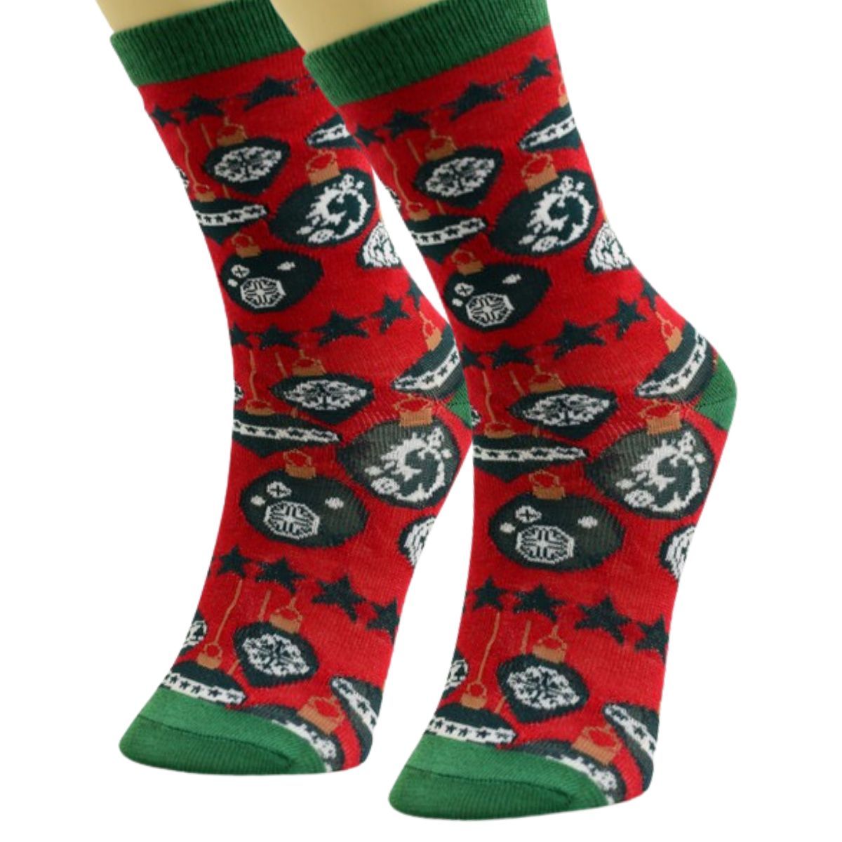 Xmas Ornament Crew Socks 3 Pcs